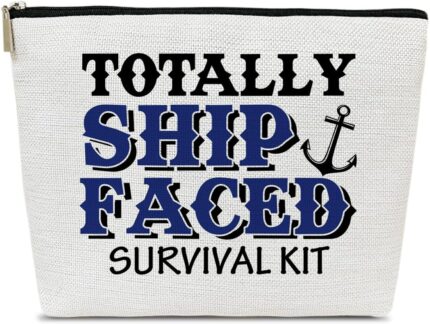 Funny Cruise Makeup Gift Bag, Toiletry Survival Kit Travel Cosmetic Bags With Zipper Travel Organizer For Women Girl Mom Sister Friend, Cruise Lover Summer Vacation Gifts