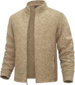 MAGCOMSEN Mens Zip Up Sweatshirt Casual Fleece Jacket with Zipper Pockets and Stand Collar