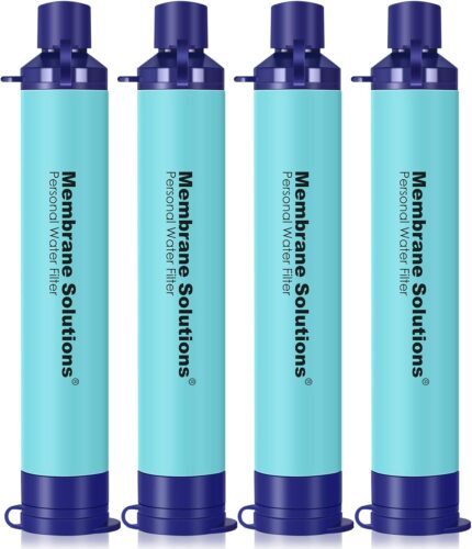 Membrane Solutions Straw Water Filter S1, NSF/ANSI 42&372&401 certificated, Survival Filtration Portable Gear, Emergency Preparedness, Supply for Drinking Hiking Camping Team Family Outing