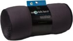 Microbead Bolster Tube Travel Pillow - Compact Neck Roll Pillow for Airplane, Car, or Home - Soft Lumbar Support Pillow – Charcoal