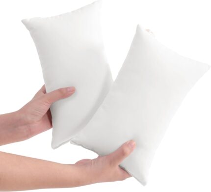 NTBAY Tiny Pillows, Down Alternative 7"x11" Microfiber Mini Pillow for Travel, Pets, Soft Machine Washable Small Pillows for Neck, Wrist, Lumbar and Knee, White