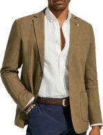 PJ PAUL JONES Mens Blazer Casual Cotton-Linen Sport Coat Lightweight 2 Button Unlined Suit Jackets