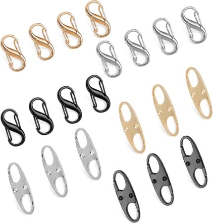 Phinus Lock Combo, Total 21PCS Clips Anti-Theft, Locks Anti-Theft for Luggage, Clothing, Backpacks, Boots, Purses, Travel Outdoor Sports(Black, Silver, Gold)
