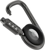 RAPTIC Upgraded Link & Lock for Apple AirTags, Anti-Theft, Heavy Duty Combination Lock Carabiner, Secure Polycarbonate Housing for Air Tags, 3-Digit Combination Lock, 4” Length Carabiner