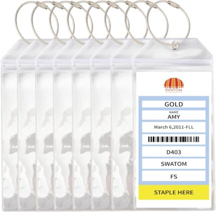 SWATOM Cruise Luggage Tags for Suitcases 8 Sets Carnival, NCL, Princess & MSC Waterproof Clear Luggage Bag Tag Holders for 2025 & 2026 Cruise Ships Essentials