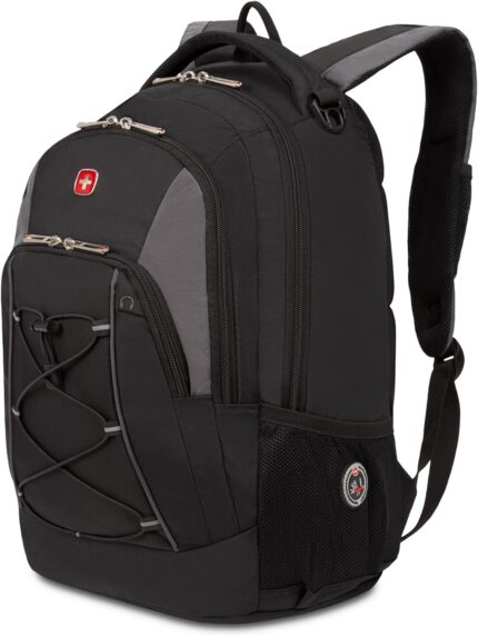 SwissGear 1186 Bungee Backpack, Black/Grey, 17-Inch