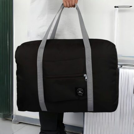 Travel Duffle Storage Bag, Portable Lightweight Large Capacity Luggage Shoulder Bag, Foldable Luggage Bag, Outdoor Supplies, Travel Supplies(Black)