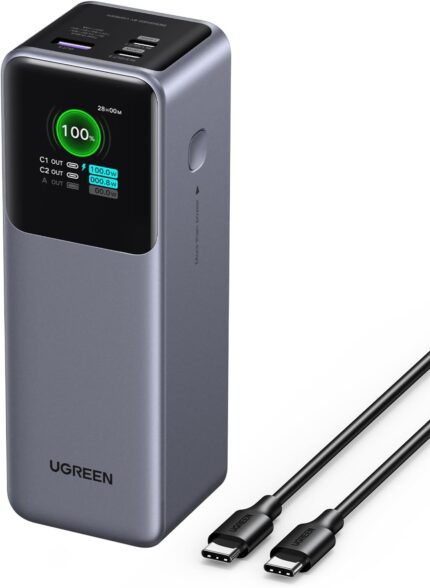 UGREEN Nexode Power Bank 25000mAh 200W Laptop Portable Charger PD 3.1 Fast Charging 90Wh 3-Port Battery Pack with TFT Smart Display for MacBook Pro/Air/ipad/iPhone 17/16/Samsung S24/Dell/HP and More