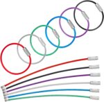 Uniclife 4 Inch Wire Keychain Cable Large Stainless Steel Key Ring Loop Holder for Luggage Tag Keeper for Travel