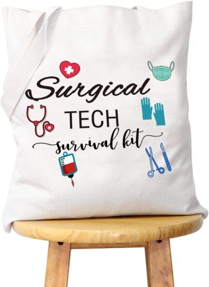 WCGXKO Surgical Tech Gift Surgical Tech Survival Kit Travel Accessories Toiletry Bag Makeup Bag (Surgical TECH tote)