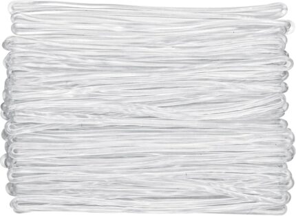 100-Piece Clear Plastic Luggage Tag Loops & Straps - Bulk Durable Cruise & Travel ID Tag Loops for Name Tags, ID Cards & Bag Accessories