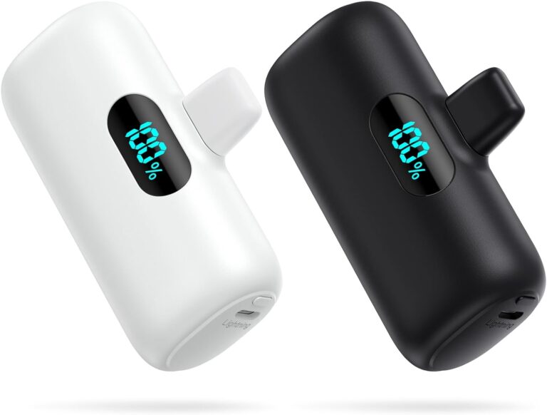[2 Pack]Small Portable Charger for iPhone,Upgraded 5000mAh PD Fast Charging Power Bank,Cute Mini Portable Phone Charger Battery Pack Compatible with iPhone 14/14 Pro Max/13/13 Pro/12 Pro/11/XR/X/8 etc
