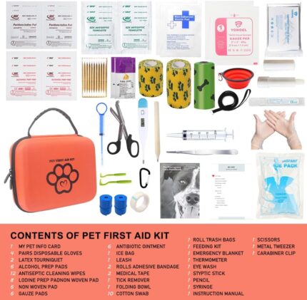 Dog First Aid Kit, Pet Friendly, Refillable, Water Resistant, Compact, Pet First Aid, Dog Medical, Dog Emergency Kit, Cat First Aid, Camping & Hiking Essentials, Pet Care, Travel
