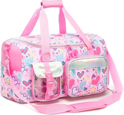 Duffle Bag for Kids Travel Bag for Girls Dance Bags for Kids Overnight Bags for Teen Girls with Shoe Compartment
