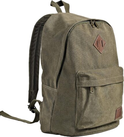 Durable Canvas College Rucksack Laptop Excursion Backpack Travel Notebook School Backpack Bookbag For Men Women Military Green Factory Directly