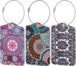 Fishent Luggage Tag, 3 Pack Travel Cruise Luggage Tags for Suitcases, Cute Suitcase Tags Identifiers Bag Tags with Privacy Flap, Baggage Name Tag for Women Men Luggage Backpack Handbag School Bag