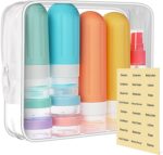 Landisun Travel Size Toiletries Essentials Bottles 18Pack Containers Travel-Bottles Essentials Leak Proof Colored