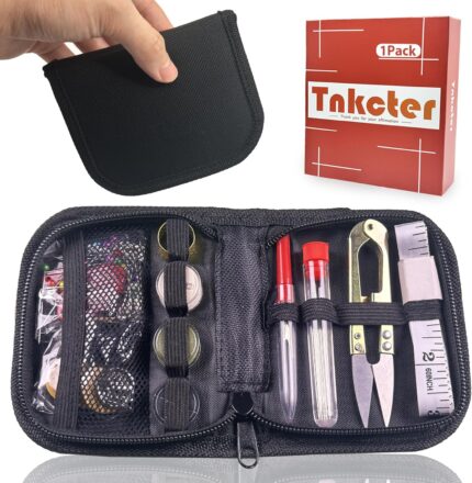 Military Sewing Kit – Marine Corps Deluxe Survival Sewing Tools for Men and Women, Compact Repair Kit with Zipper Closure in Durable Nylon Case, Portable for Field or Travel Use