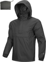 Outdoor Ventures Men's Rain Jacket Waterproof Lightweight Packable Rain Pullover for Hiking Golf Running