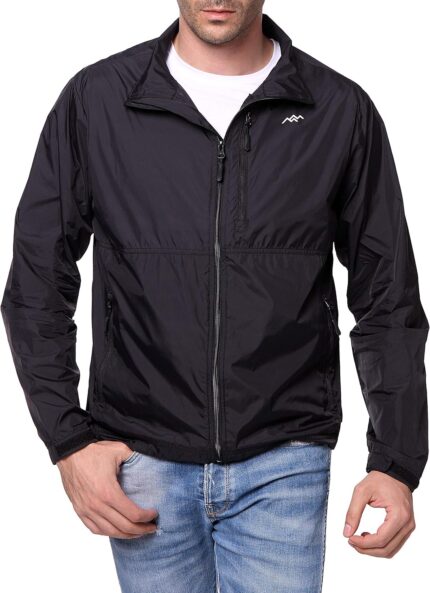 TRAILSIDE SUPPLY CO. Mens Windbreaker Jackets Lightweight Packable Jacket,Windproof and Dustproof