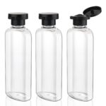 Travel Shampoo and Conditioner Bottles 7.7oz 3 Pack Leak Proof Squeeze Bottles with Flip Cap Refillable Containers Plastic Travel Toiletry Bottles for Lotion Shampoo Conditioner