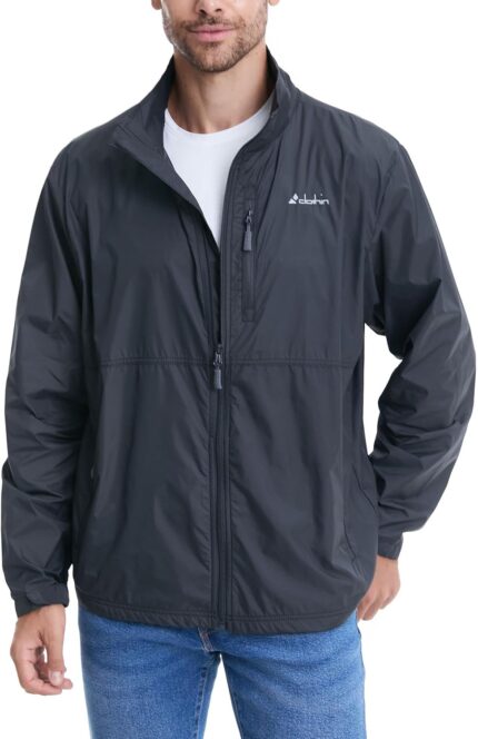 clothin Mens Lightweight Windbreaker Packable Jacket Water Resistant for Hiking Outdoor Cycling