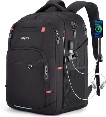 40L Expandable Laptop Backpack, Anti-thief Travel Backpack with USB Charging Port, Airline Approved Business Waterproof Carry on Luggage, Fits 15.6" Laptop for Men Women