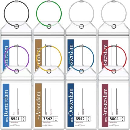 8 Pack Holland America Luggage Tag Holders, Zip Seal Clear Cruise Carnival Luggage Tag Holder with Steel Loops Fits All for Holland America & Carnival Cruise Essentials Must Haves (8)