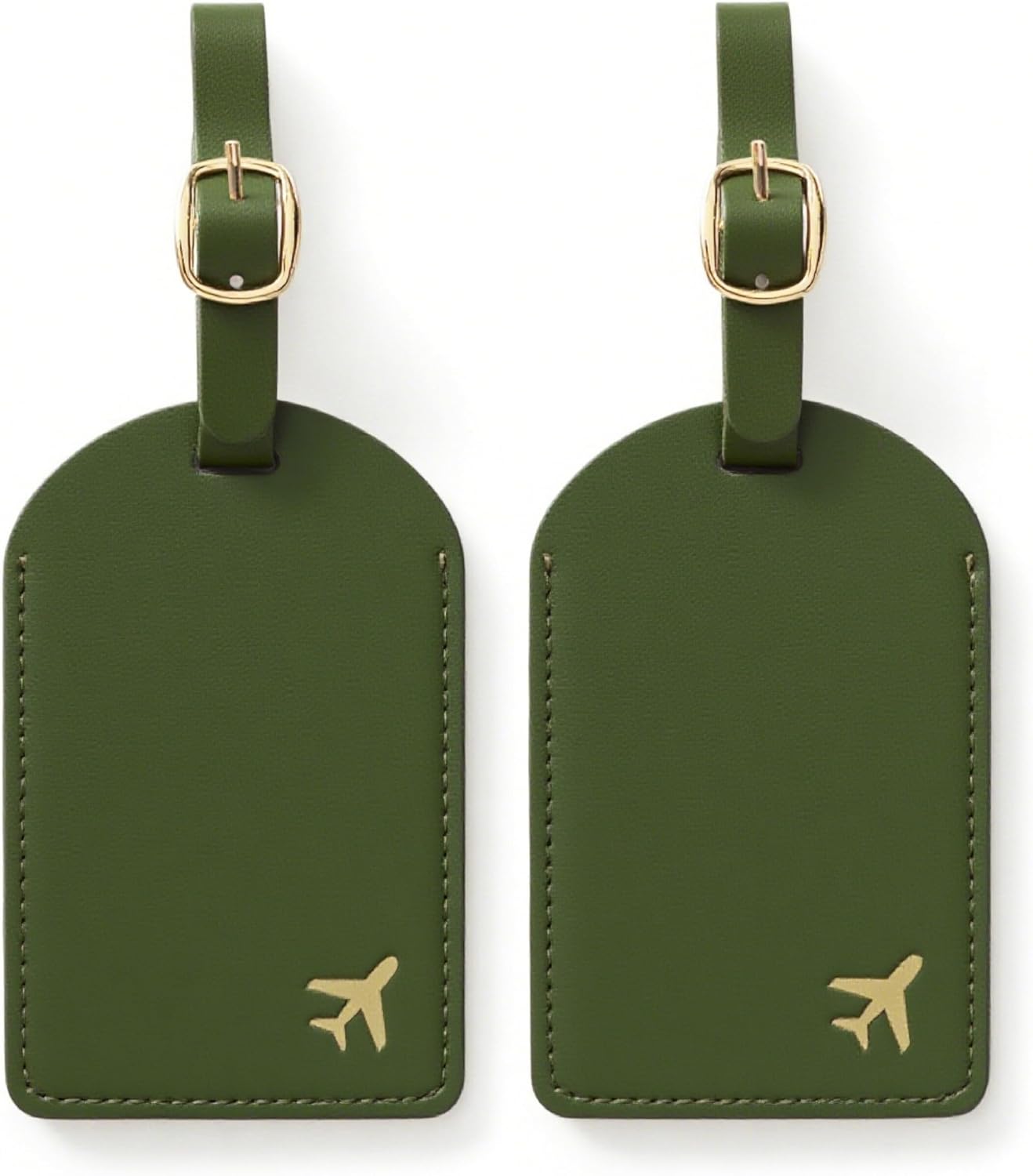 Luggage Tags for Suitcases, PU Leather Travel Tags for Luggage. (Olive Drab)