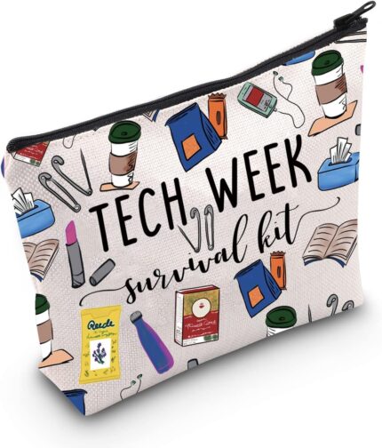 POFULL Theatre Tech Week Gift Tech Week Survival kit Travel Makeup Cosmetic Bags Theatre Lover Gift (Tech Week Cosmetic Bag)