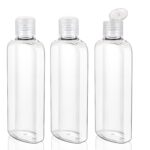 Travel Shampoo Bottles 7.7oz/220ml 3 Pack Leak Proof Plastic Squeeze Bottles with Flip Cap Travel Toiletries Empty Refillable Containers for Shampoo Conditioner Lotion
